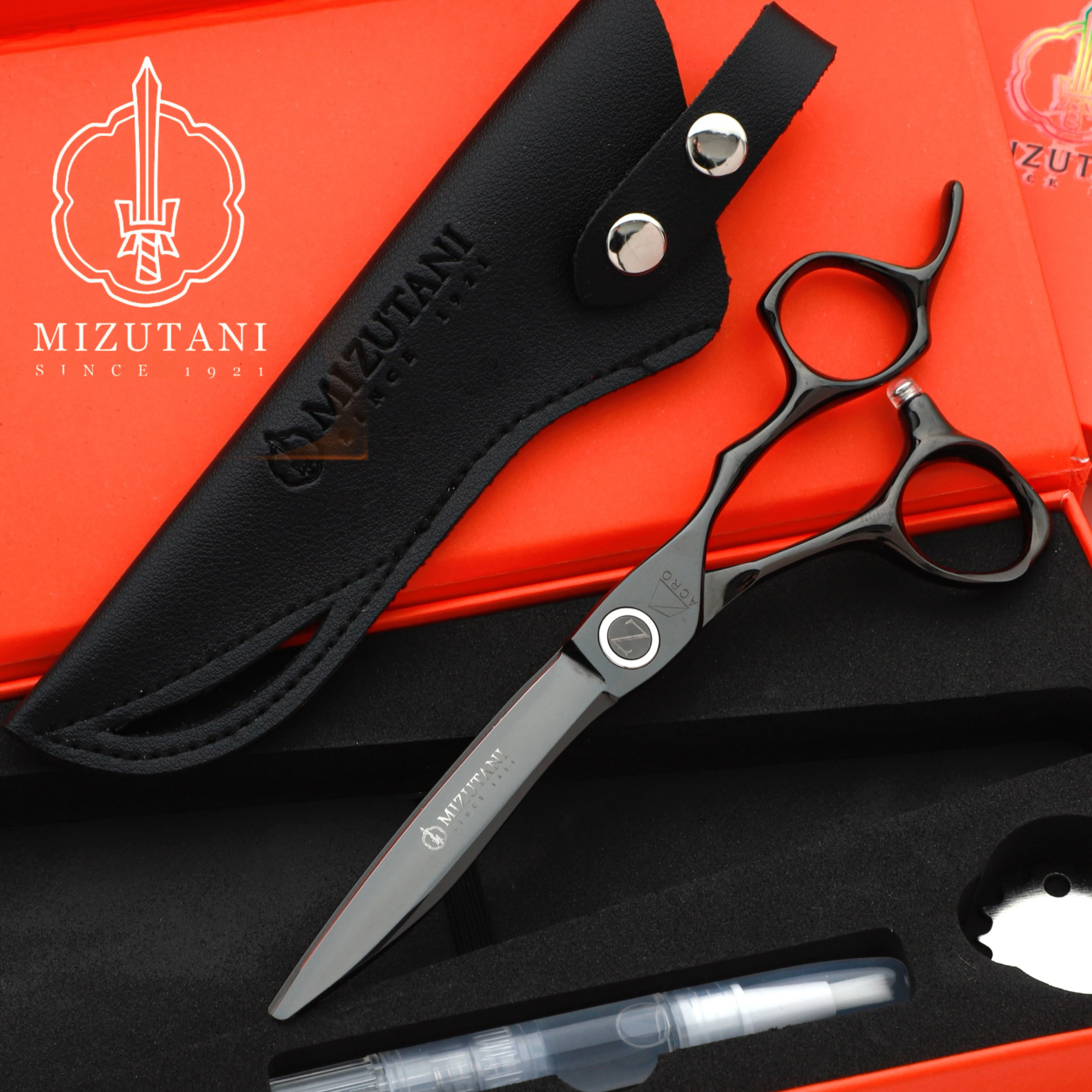 MIZUTANI 6-inch Tungsten Steel Pattern High grade scissors Pattern Professional Hair Salon Top Professional Barber Scissor Set