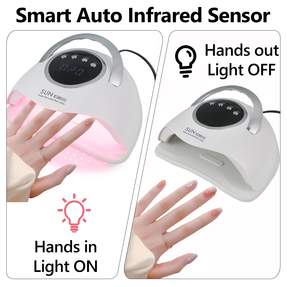 New Upgrade 90 LEDS Nail Dryer Lamp X28MAX Infrared Sensor LED Manicure for Quick Drying All Gel Nail Polish Drying Salon Tools