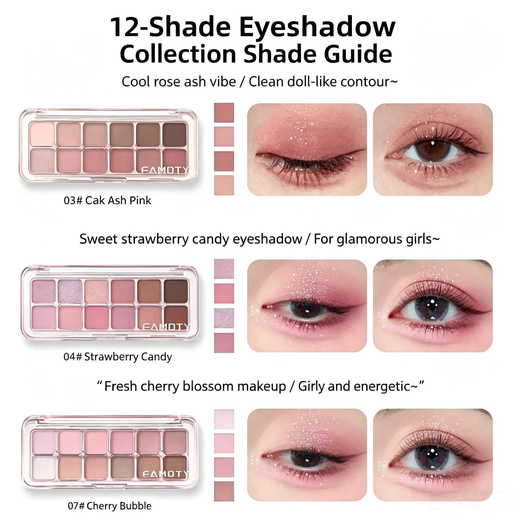 Paleta de Sombras para Olhos de 12 Cores de Baixa Saturação, Todas Matte, Tons de Chá e Apricot, Maquiagem Diária em Tons Terrosos, Sombras de Longa Duração