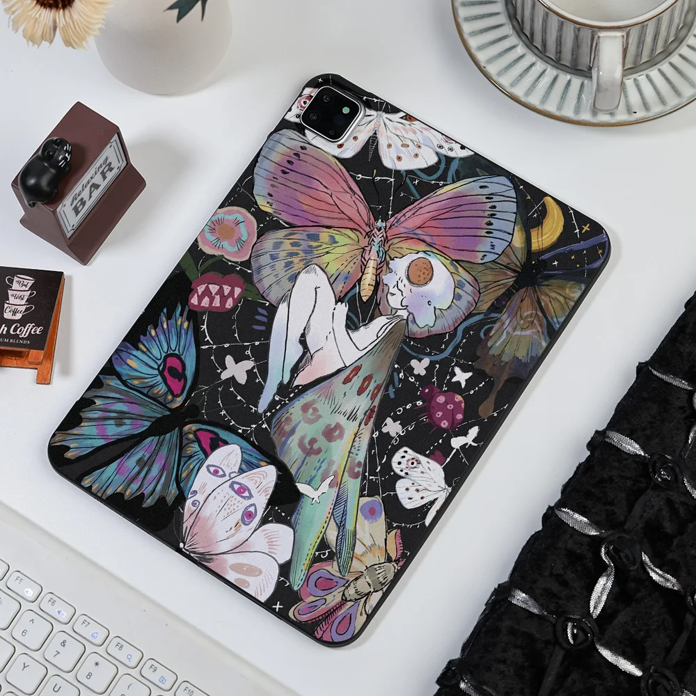 Dark Art Butterfly Fairy Illustration Matte Tablet Case For Xiaomi Redmi Pad 6S 7S 6 7 8 Pro Pad 2 Pro 12.1Inch Protective Shell