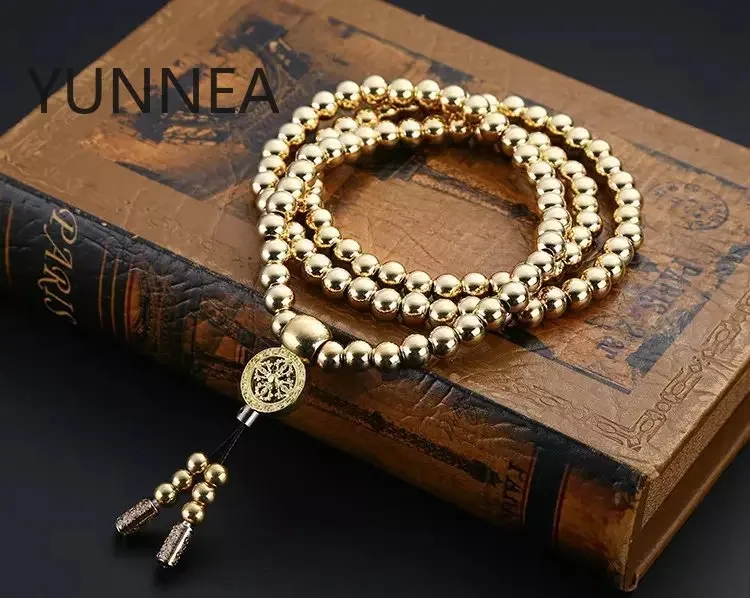 Outdoor EDC 108 Buddha Beads Self Defense Whip Tactical EDC Hand Bracelet Necklace Steel Chain Personal Protection Supplies