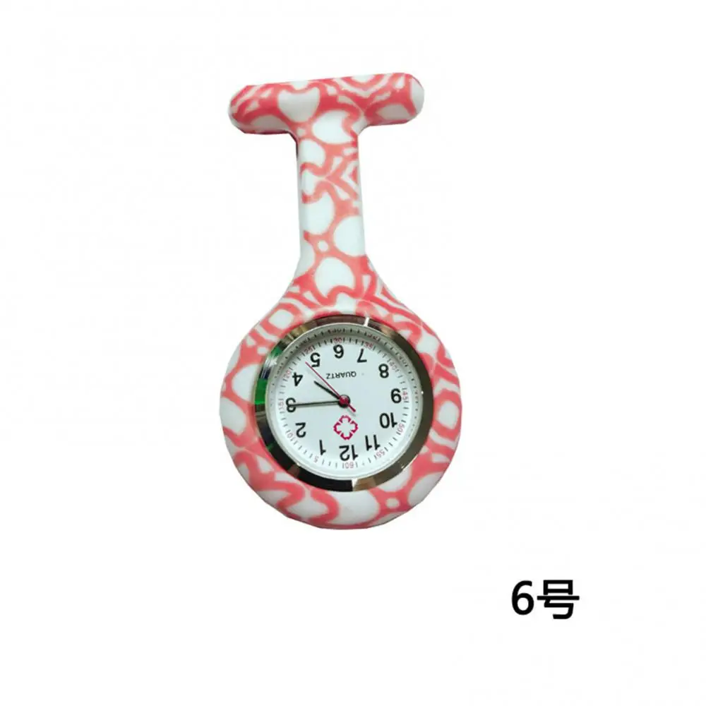 Mini Silicone Nurse Watch Clip On Fob Quartz Brooch Hanging Pocket Watch Fashion Patterned Doctor Medical Unisex Watches Clock