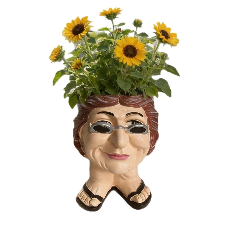Resin Slipper Planter Funny Shoe Flower Pot Garden Ornament Outdoor Yard Decor For Gardeners Seniors Birthday Housewarming Gift - view 5