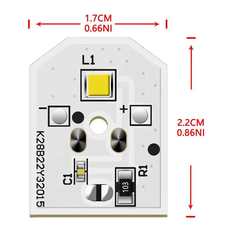 1PCS WR55X11132 WR55X25754 LED Light for GE Refrigerator Replace WR55X30602 No Cover Only LED PCB Board