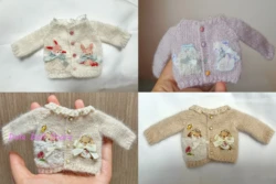 2026 Dula Doll Clothes Dress clothes  Wide-necked colour-block hand-crocheted Cute sweater Blythe Qbaby ob24 ob22 ob11 doll