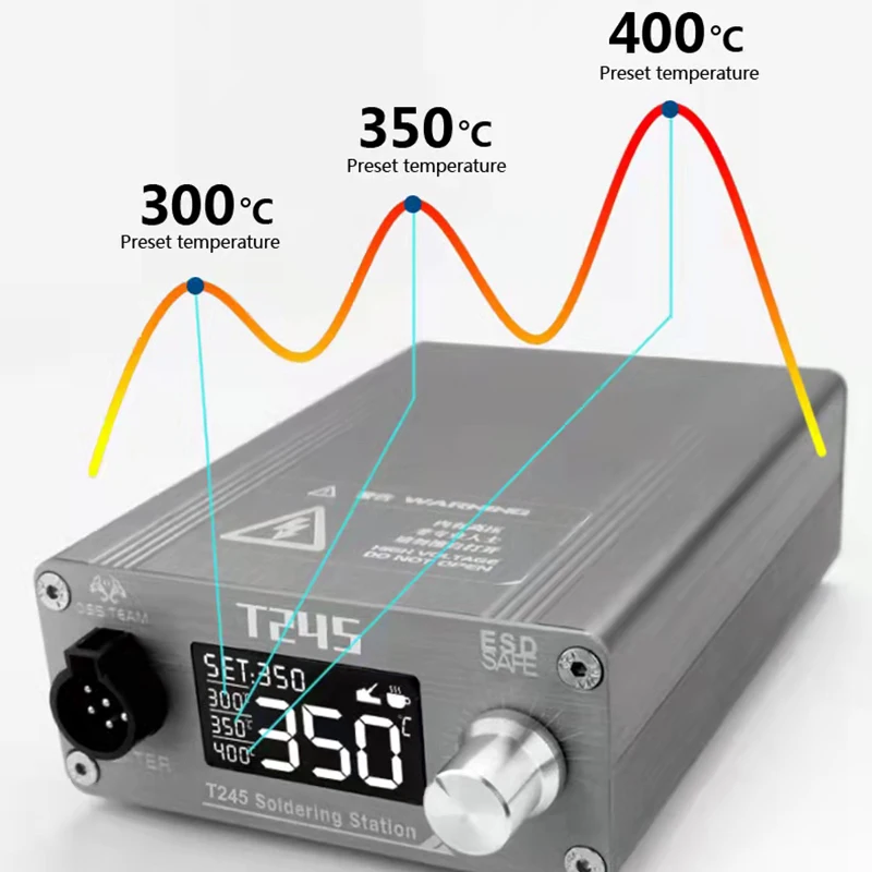 OSS TEAM T245 stazione di saldatura 130W LCD display digitale stazioni di rilavorazione universale C245 punte saldatore PCB SMD strumenti di