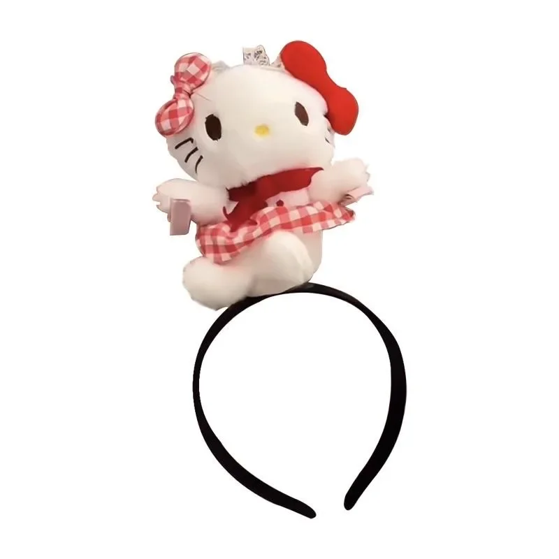 Kawaii Hello Kitty Headband Girl Anime Cartoon Plush Hairpin Funny Creative Fashion Bangs Hairpin Cute Sanrio Hair Accessories