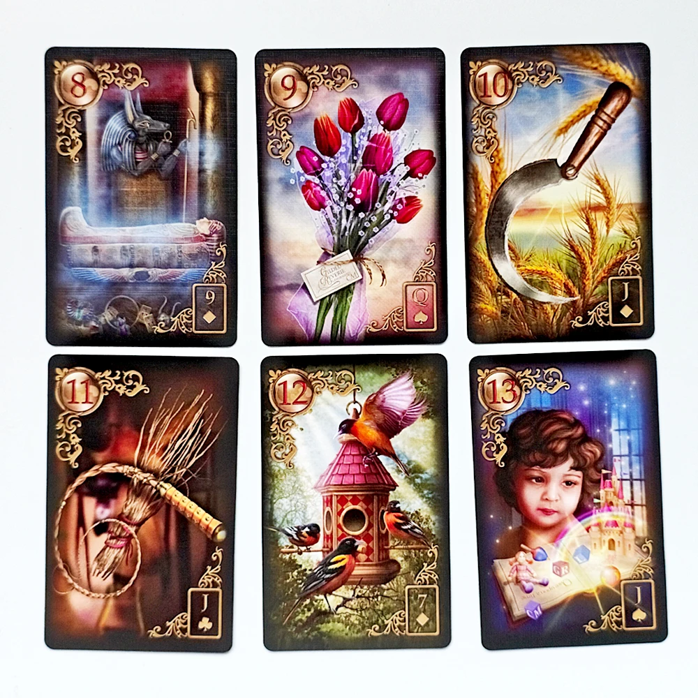 Gilded Reverie Lenormand Deck 36 Pcs Lenormand Cards Printed on 350GSM Double-embossed Cardstock - 9*6cm