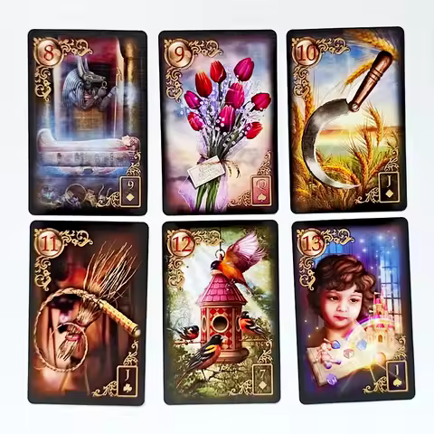 Gilded Reverie Lenormand Deck 36 Pcs Lenormand Cards Printed on 350GSM Double-embossed Cardstock - 9*6cm