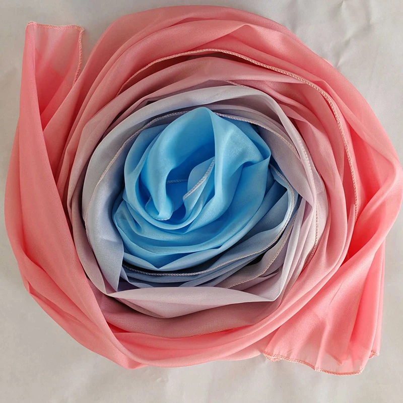 Szal szyfonowy damski w kolorach gradientu 3M/4M, długi szal w stylu chińskim Hanfu, kostium, rekwizyt do występów operowych i tanecznych, wstążka, rekwizyty do zdjęć.