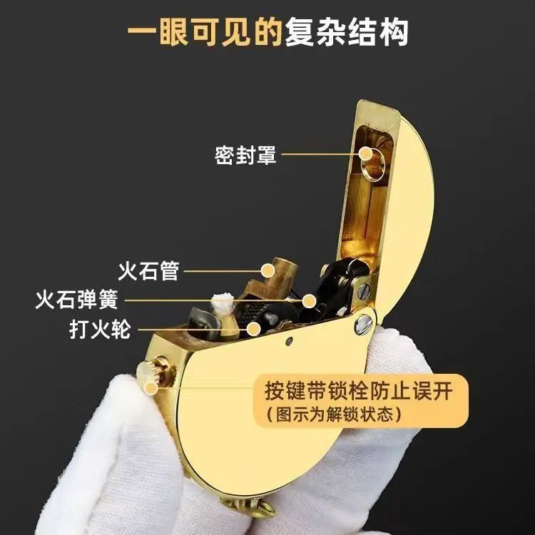 

Mini Classic Round Lightweight Brass Mechanical Retro Grinder Ammunition Shooting Grease Lighter Smoke. smoke accesoires