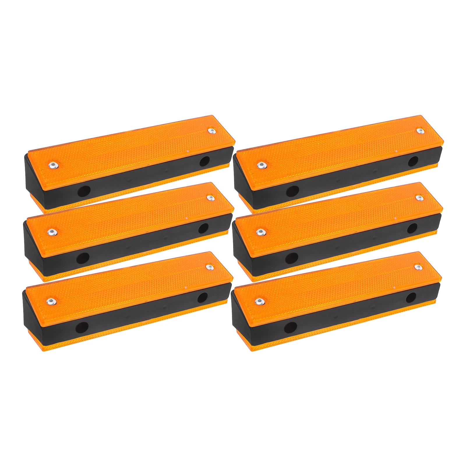 

6pcs Rectangle Reflective Signs High Visibility Yellow Double Sided Tunnel Wall Markers Traffic Control Pavement