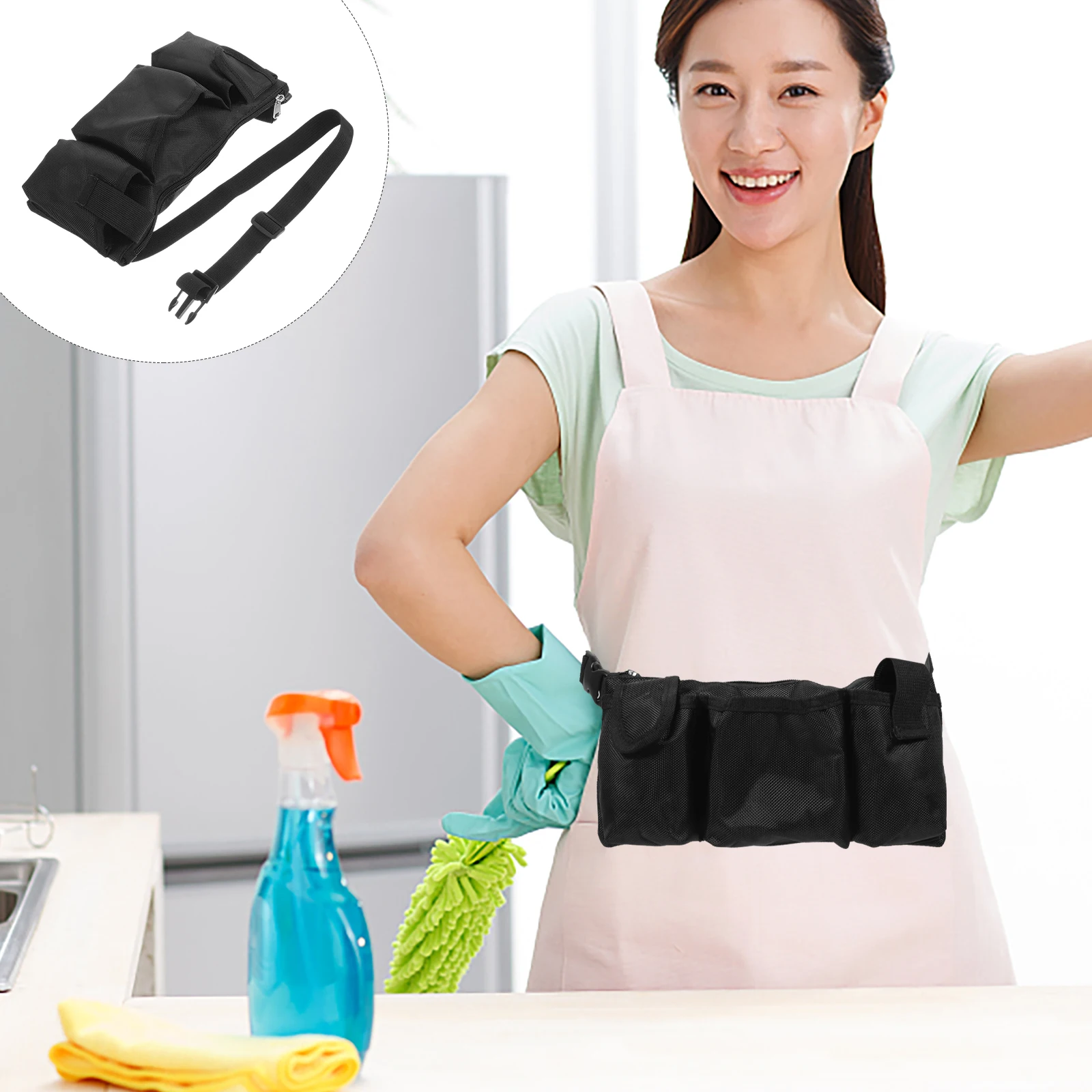 

Professional Cleaning Belt Durable Canvas Waist Apron Gardening Tool Pockets Housekeeping Electrician Storage Solution Hands