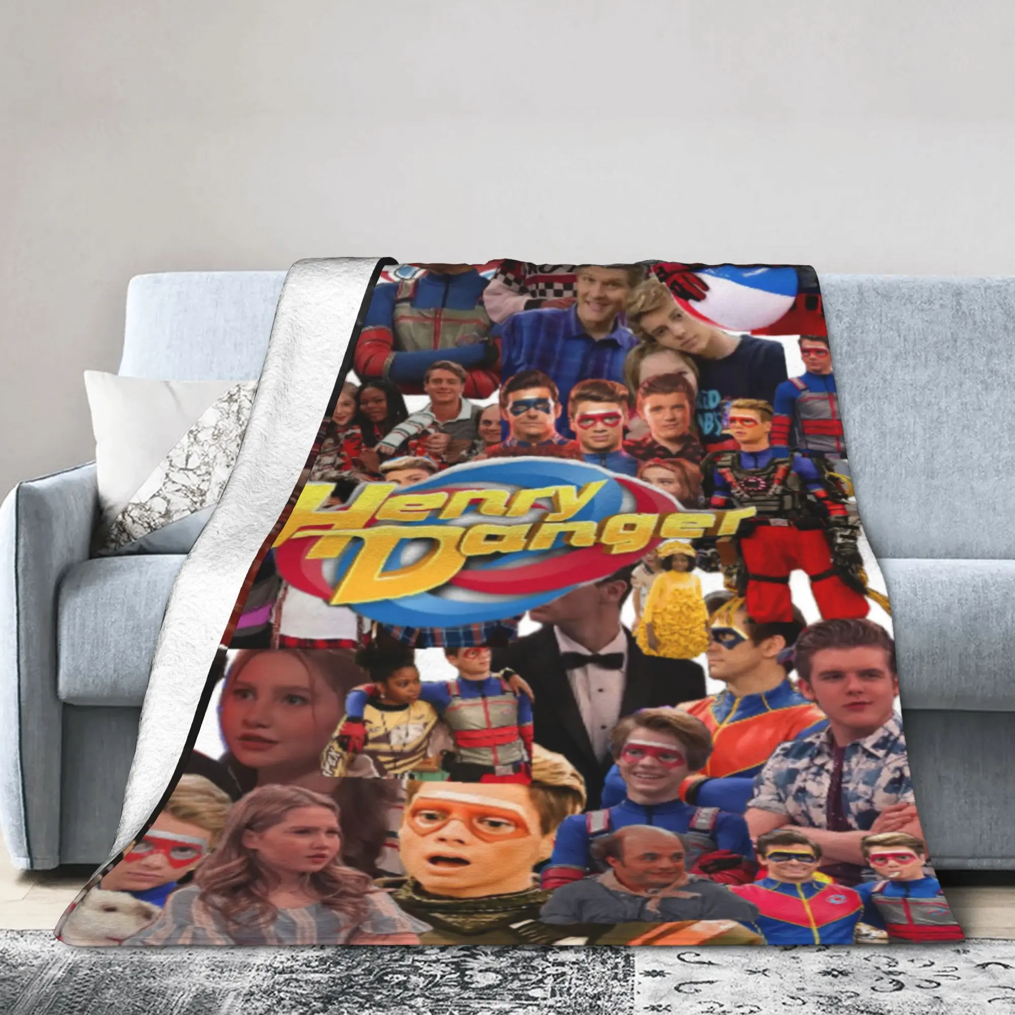 Relax Captain Henry And Kid Danger  Blanket Stuff Sofa Decorative  Throw Blanket Warm Coral Fleece Plush for Outdoor