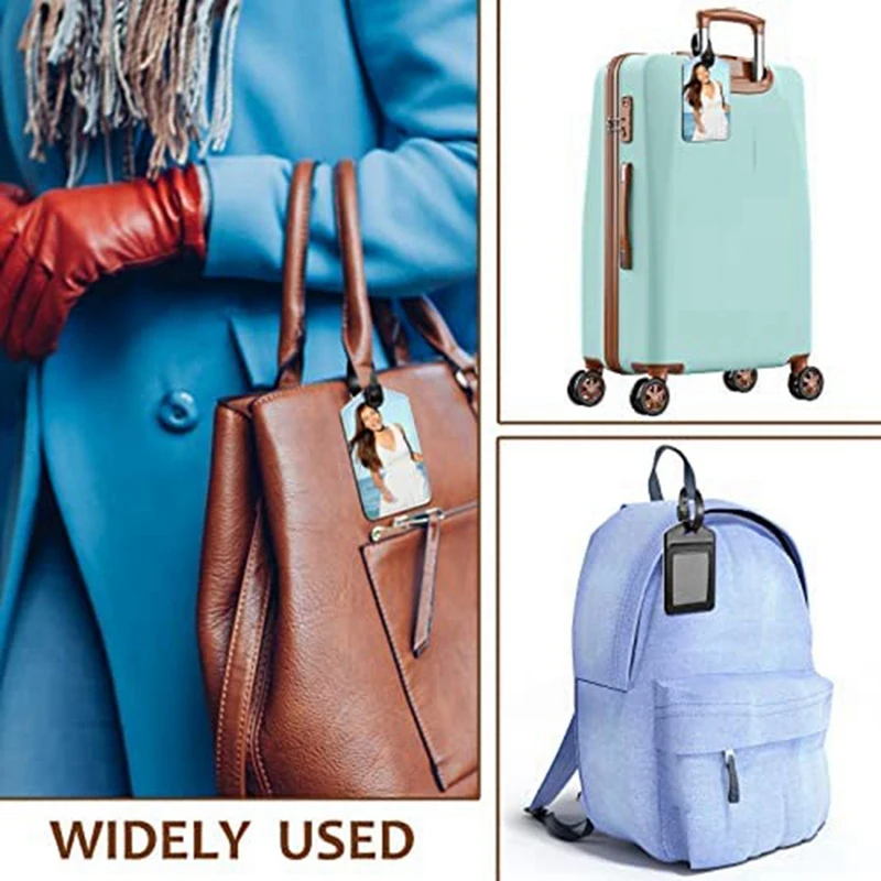 Transfer panas putih untuk DIY koper perjalanan tas olahraga pemegang Tag Label kerajinan hadiah, persegi panjang