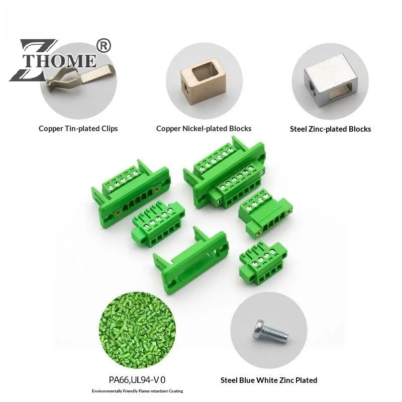 3.81mm Pitch Pluggable Terminal Wall Through Panel Mount Connector 2P-24P Male Female Socket For DIY Electronic Projects