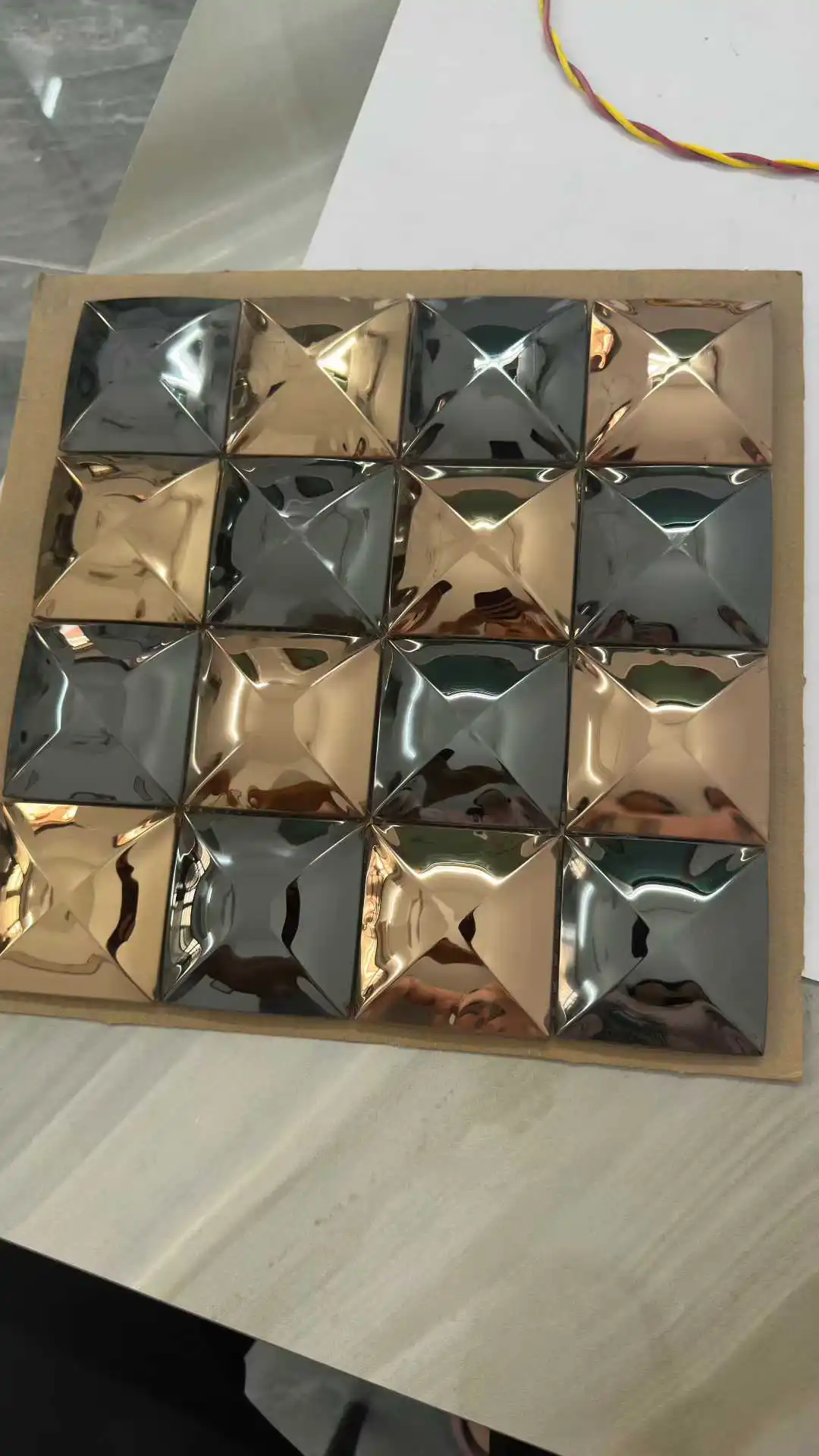 3D Butterfly Design Stainless Steel Mosaic Wall Tiles Concave-Convex Metal Decorative Tiles for KTV Bar Cafe Backsplash Feature view 4