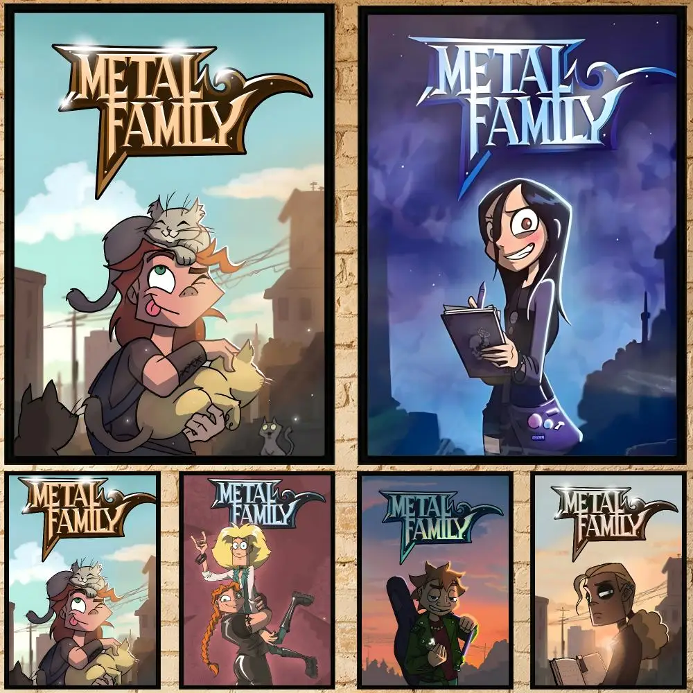 series Metal Family Poster Poster HD Waterproof Self-adhesive Art Print Wall Decor for Bedroom Living Room Gift