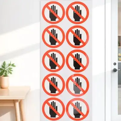 1Sheet Do Not Touch Warning Decals Adhesive Safety Label Stickers Peel Stick Vinyl for Machines Devices Walls Tools Safety view 6