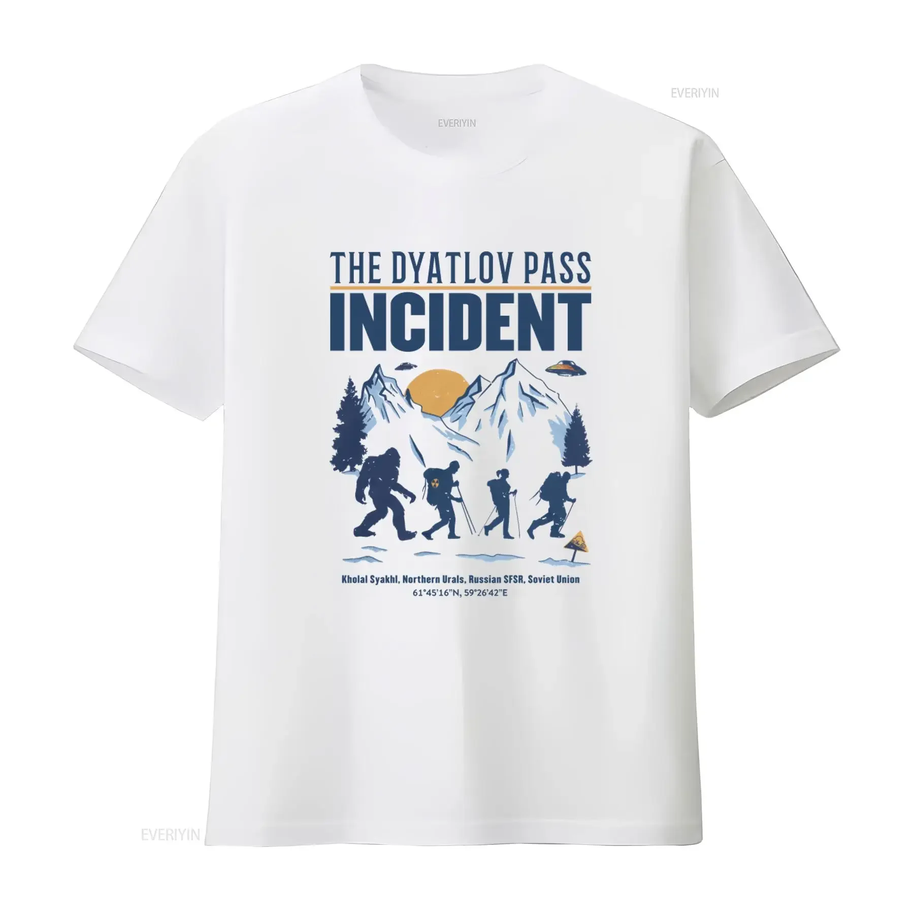 The Dyatlov Pass Incident Hiking T Shirt Mysterious Mountain Adventure for Men and Women vintage Washed Breathable Slightly