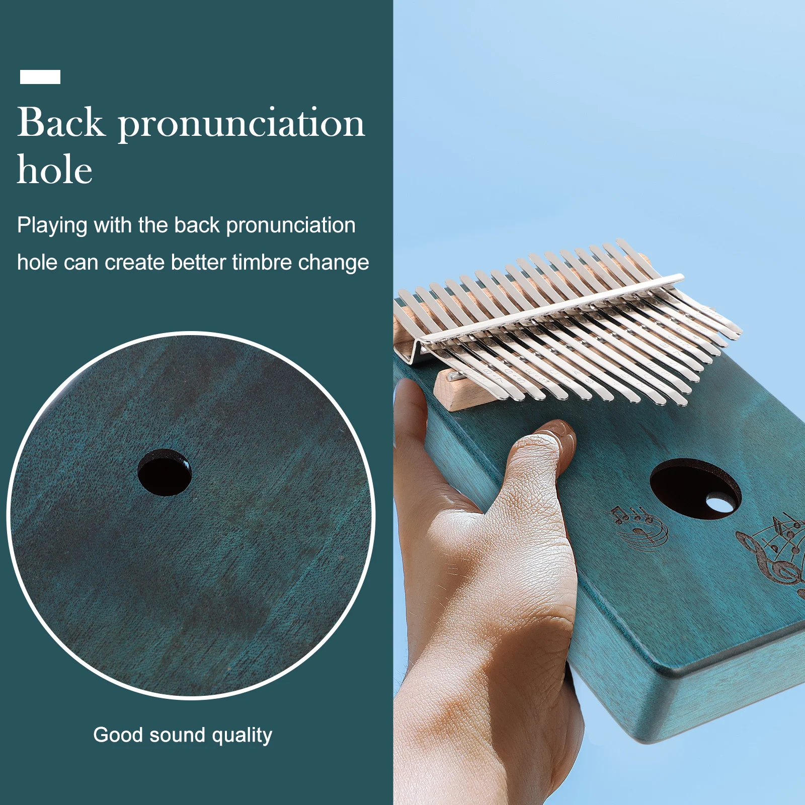1 مجموعة المهنية كاليمبا الإبهام البيانو 17 مفاتيح أداة عزف موسيقى محمولة صوت واضح صنعة بديعة لحن هدية #4