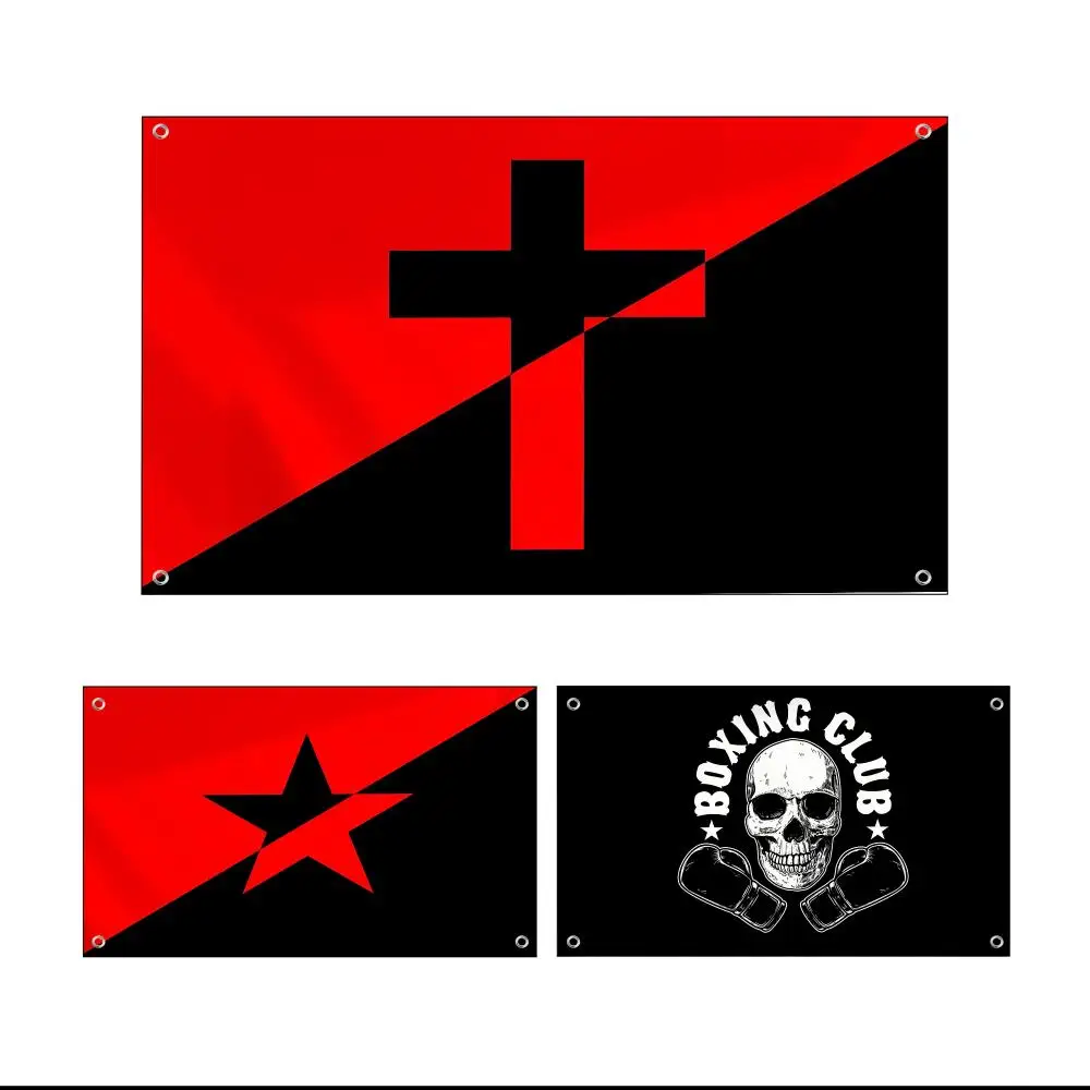 Ft A-Anarchist Black Cat Flags Custom Wall Hanging Background Art Banner For Bedroom Home Living Room Outdoor Decor