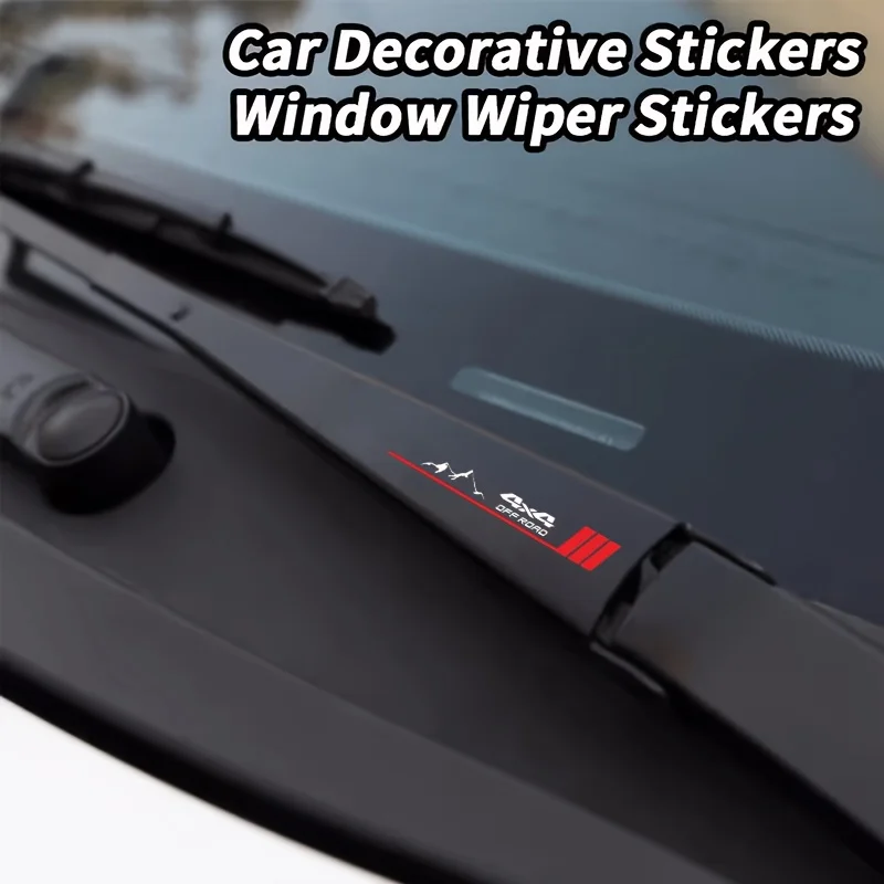 1 Set 4x4 Off-Road Matte Vinyl Sticker Self-Adhesive Decal for Car Windshield Wiper & Body Scratch Protection
