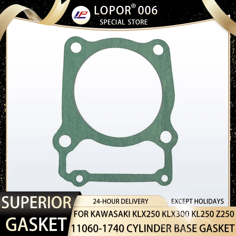 Lopor Motorcycle Engine Crankcase Cylinder Base Gasket  For Kawasaki KLX250 06-19 KLX300 97-07 KL250 00-10 Z250 14-18 11060-1740