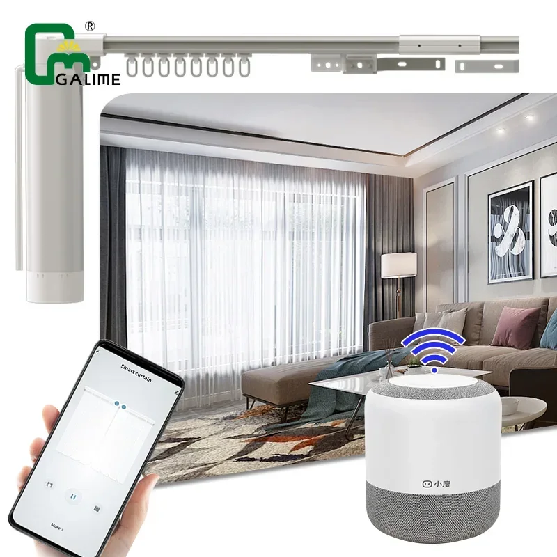 

Smart House Motorized Zigbee Electrical Curtain Smart Curtains Motorized System With Curtain Track Wall Switch Smarthing Control