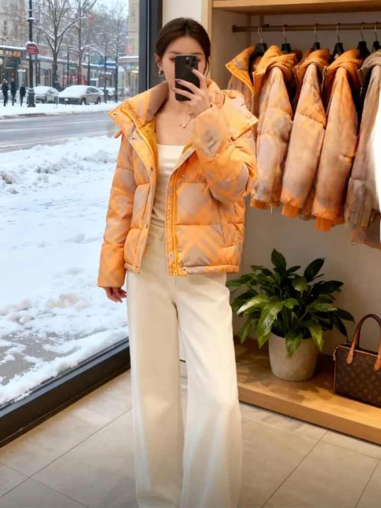 

Faionable High-End Color Blo Cotton Jaet Women's Winter New Sle ular Splicing Cotton Outerwear Casual Loose Fit