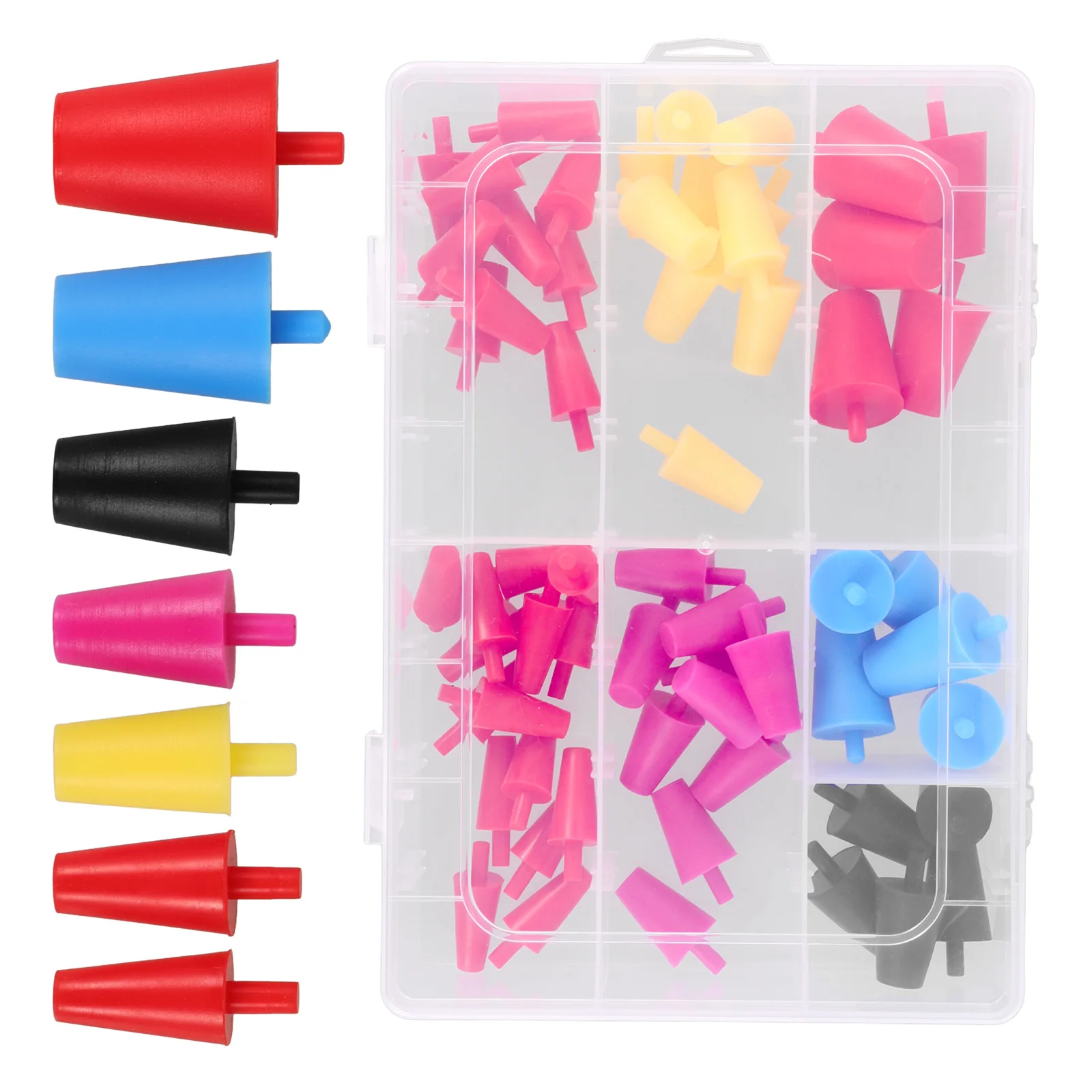 

60pcs Silicone Rubber Stopper Plugs for Holes Assorted Sizes Tapered Spray Coating Stoppers High Temperature Protection