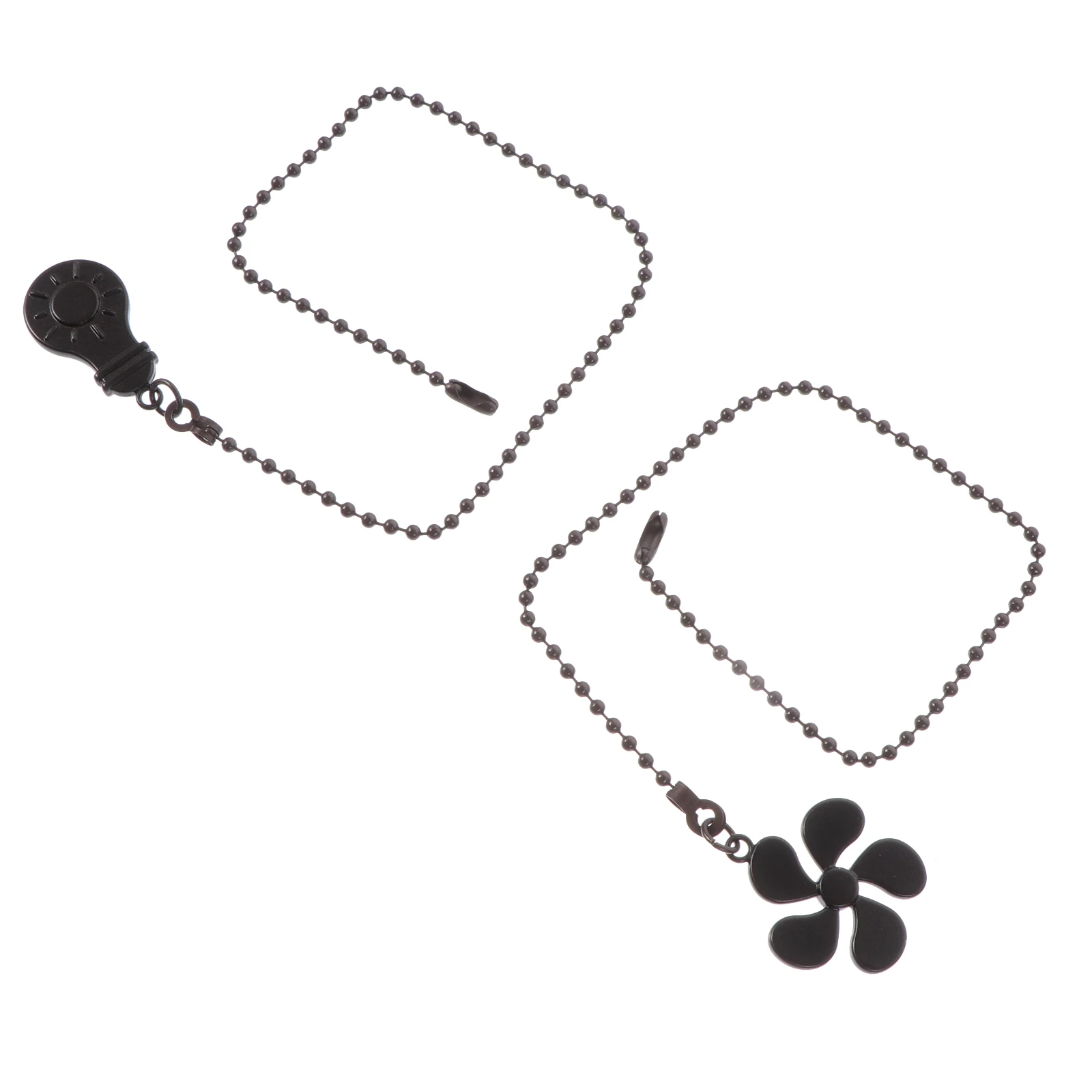 

2pcs Ceiling Fan Chain Black Pull Chains Extender Cord Beaded Fan Pendant Ornaments Long Term Use Durable Safe Material