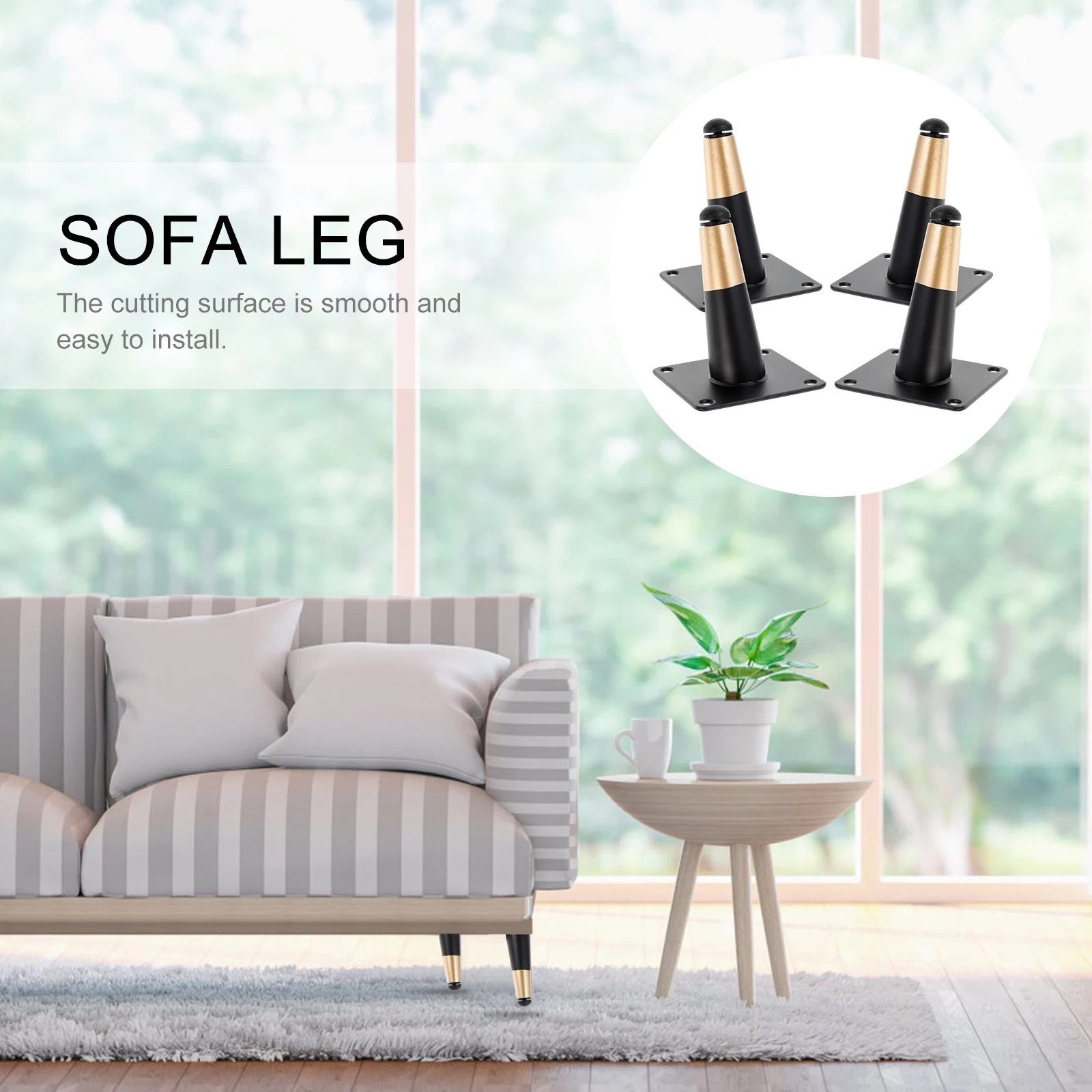 

4pcs Sofa Legs Lightweight Strong Structure Adjustable Tea Table Adjustable Sofa Leg Furniture Feet Bath Cabinet Supports