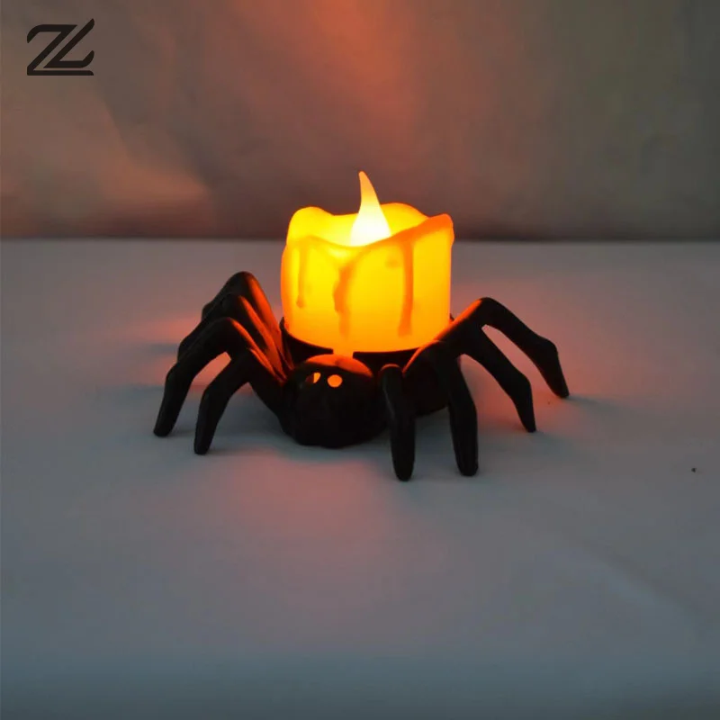 Spooky Lighted Plastic Spider Halloween Lights With LED Light For Halloween Decoration