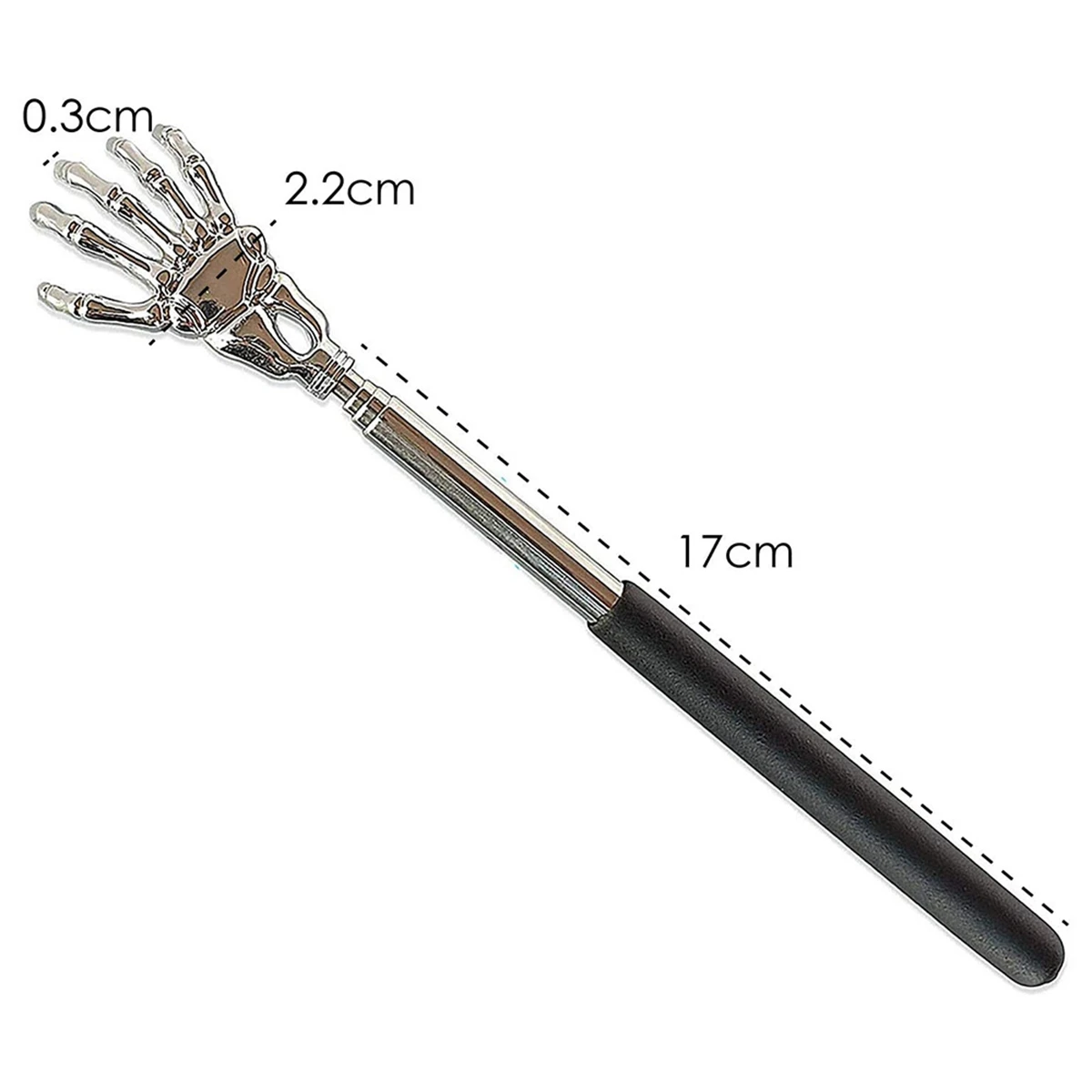 A66I Back Scraper with Retractable Handle-Stainless Steel Skeleton Handle-Back Massager-Body Massager Head Scraper