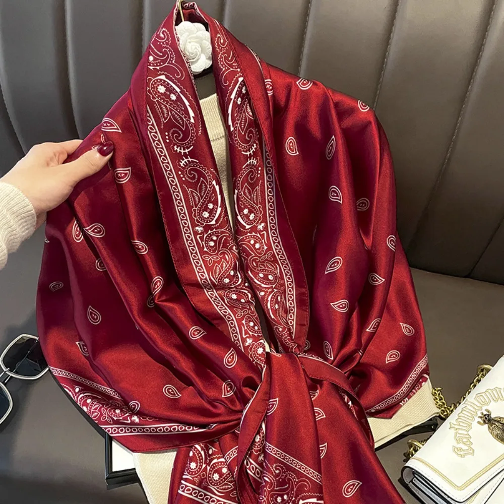 

Sweet Flora Silk Scarf Shawls Flower Korean Style Mesh Neck Scarves Neckerchief Sunscreen Lady Wraps Beach