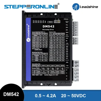 Leadshine 디지털 스테퍼 드라이버, Nema 17, 23, 24 스테퍼 모터 컨트롤러용 DM542, 0.5-4.2A, 20-50VDC 