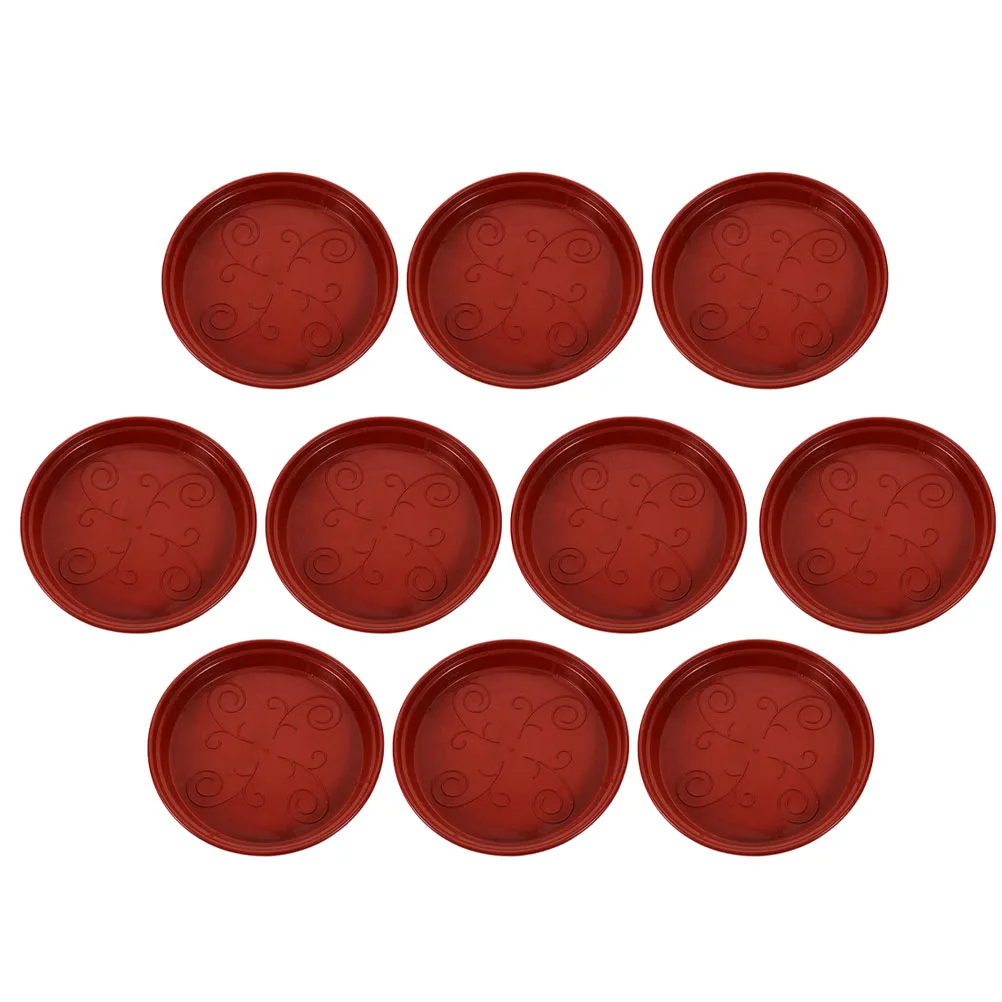 

10pcs Plastic Plant Trays Round Flower Pot Saucers Durable Water Resistant Soil Proof Plant Drip Trays For Indoors Outdoors No
