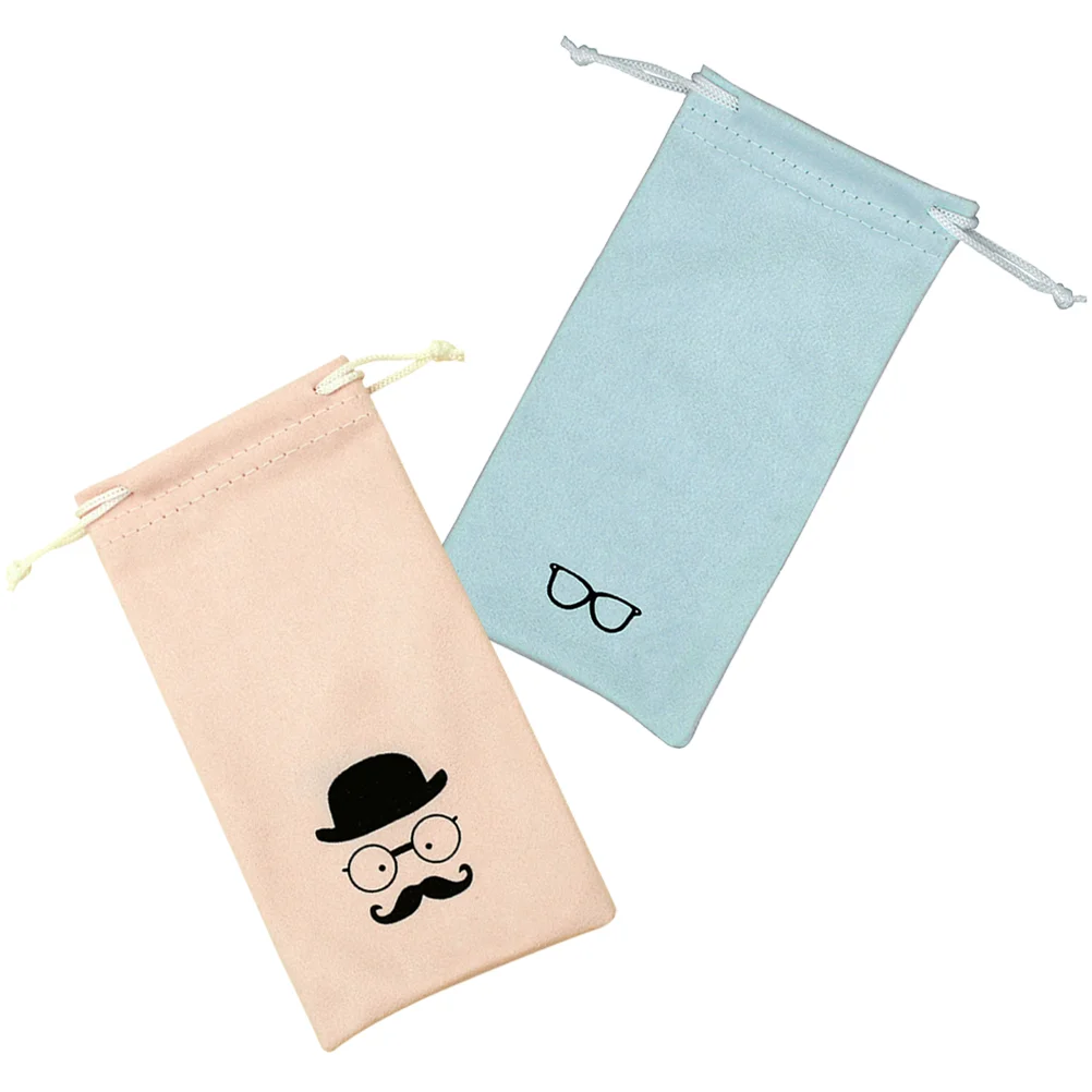 

2 Pcs Eyewear Pouch Sunglass Case Glasses Bag Reading Soft Eyeglass Sunglasses Holder Miss Woman