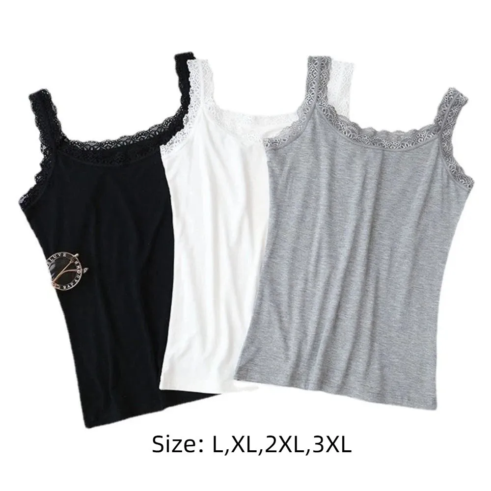 Letnie topy bez rękawów z dekoltem w kształcie litery U, z koronką, dopasowane bluzki, luźne kamizelki, gorsety dla kobiet