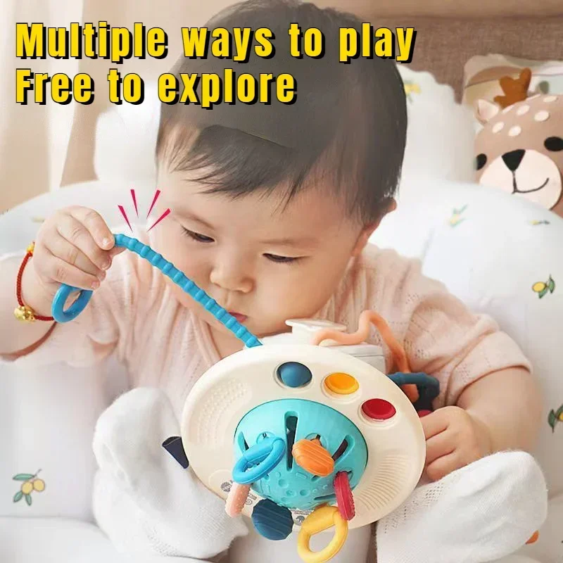 Montessori Baby Toys Pull String Toy Shape Blocks Sorting Game 1 2 3 Years Toddler Sensory Development Learning Educational Toys