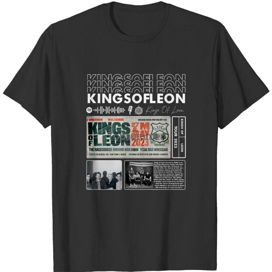 

Kings Of Leon Music T-Shirt Tour 2023 Shirt Black Cotton Shirt For Fans