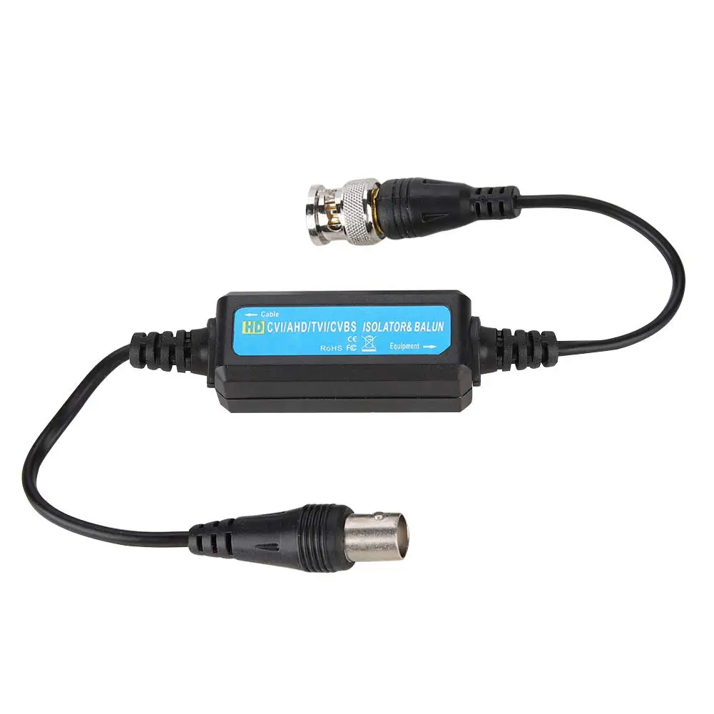 HD-TVI/HD-CVI/AHD/Analog CVBS Passive Coaxial Video Ground Loop Isolator Built-in Video Balun 2PCS for CCTV Cameras