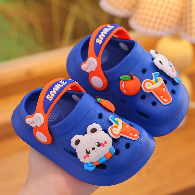 Children\'s Slippers Baby Mules Clogs Kids Summer Cartoon Cute Bunny Garden Beach Slippers Cave Hole Baby Shoes for Girls Boys