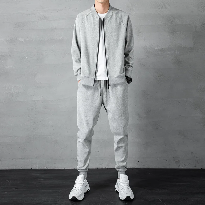 

Men's Baseball-Style Sportswear Set New Design Cotton Breathable Trendy Fashion for Spring And Autumn