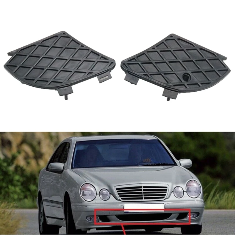 Car Front Bumper Fog Light Cover Bezel Grille For Mercedes Benz E-CLASS W210 E320 E430 E55 1999-2003