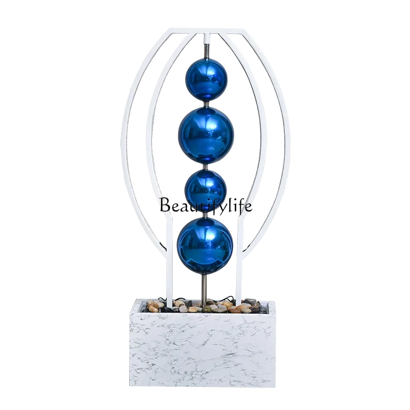 FG10Feng Shui Ball Circulating Water Fountain Light Luxury Ornament for Living Room Entrance Floor