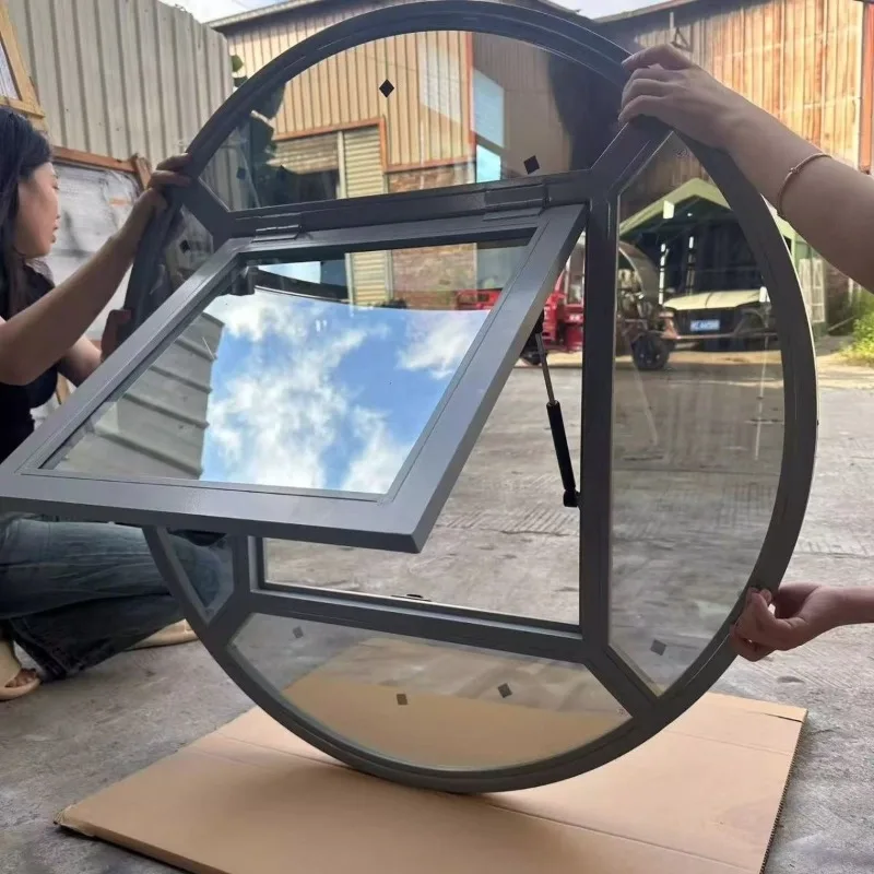 Aluminum alloy round window upturned arc moon window, indoor anti-privacy anti-ultraviolet window Internet celebrity attic