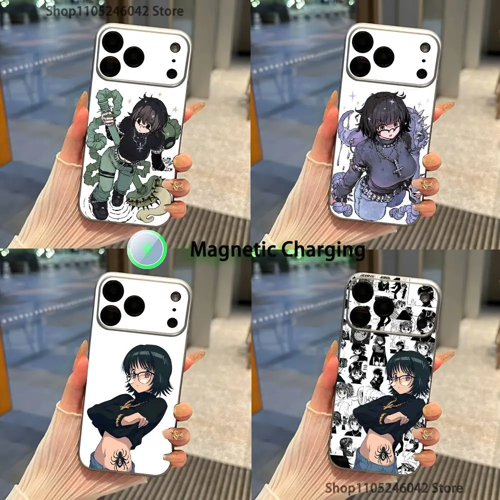 

H-HunterS S-ShizukuS For iPhone 17,16,15,14,13,12,11,Pro,Max,Plus Magnetic Wireless Charging Transparent gray Phone Case