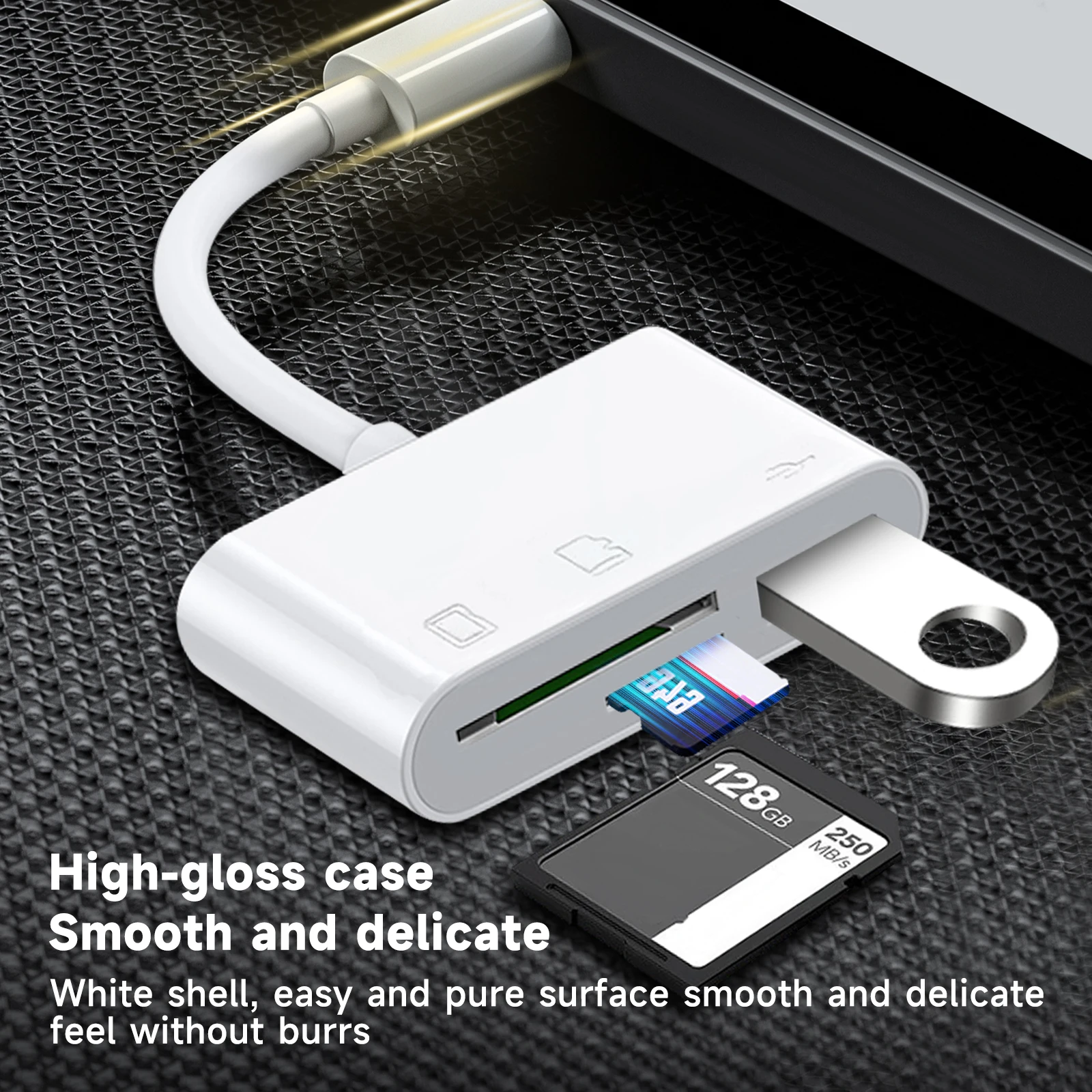 Lector de Tarjetas OTG Tipo-C, Adaptador de Tarjetas de Memoria USB C a SD/TF para Laptop, Teléfono, Tablet, Cámara, Transferencia de Datos